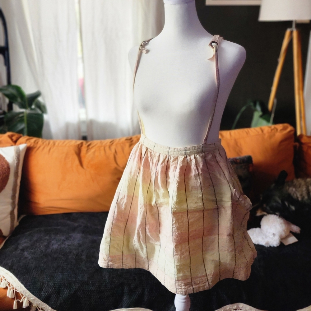 Free People Plaid Breeze Skirt Overalls